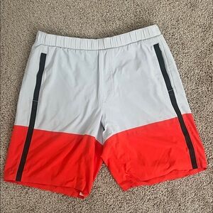 lululemon athletica Gray and Red Athletic Shorts